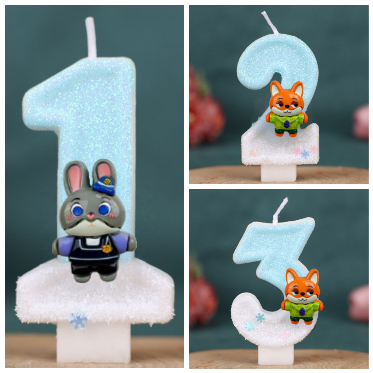 Zootopia Party Games - Cartoon Judy Nick Theme Candle Number