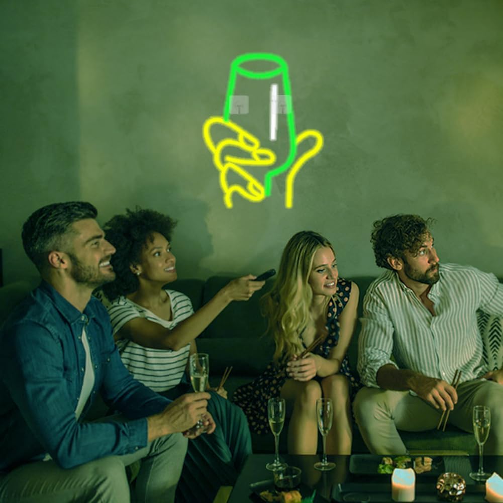 Wine Glass in Hand LED Neon Si - مراجعة Party Games Shop وسعره