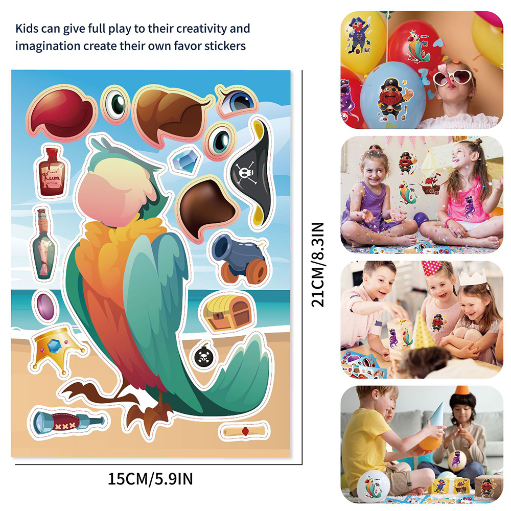 8/16Sheets Cool Pirate Ship Pu - مراجعة Party Games Instagram وسعره