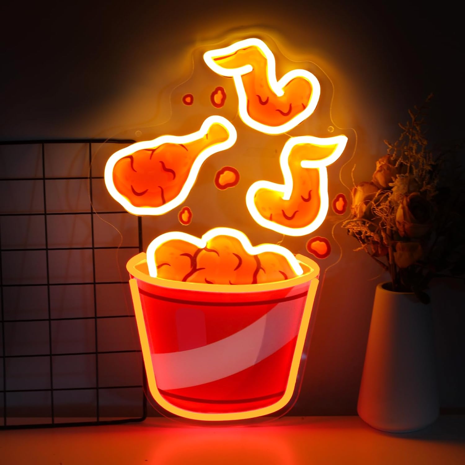 Fried Chicken Neon Sign USB Di - مراجعة Party Games Shop وسعره