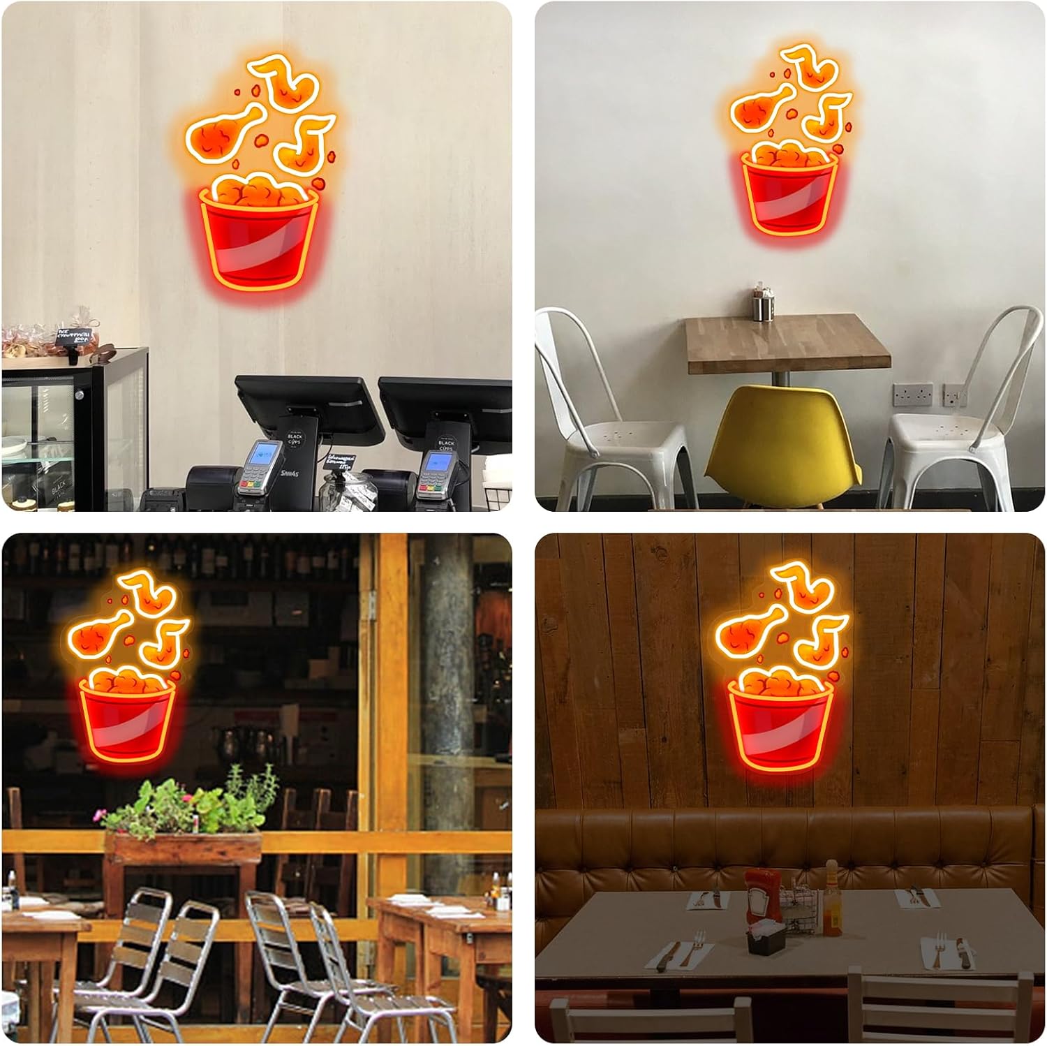 Fried Chicken Neon Sign USB Di - مراجعة Party Games Shop وسعره
