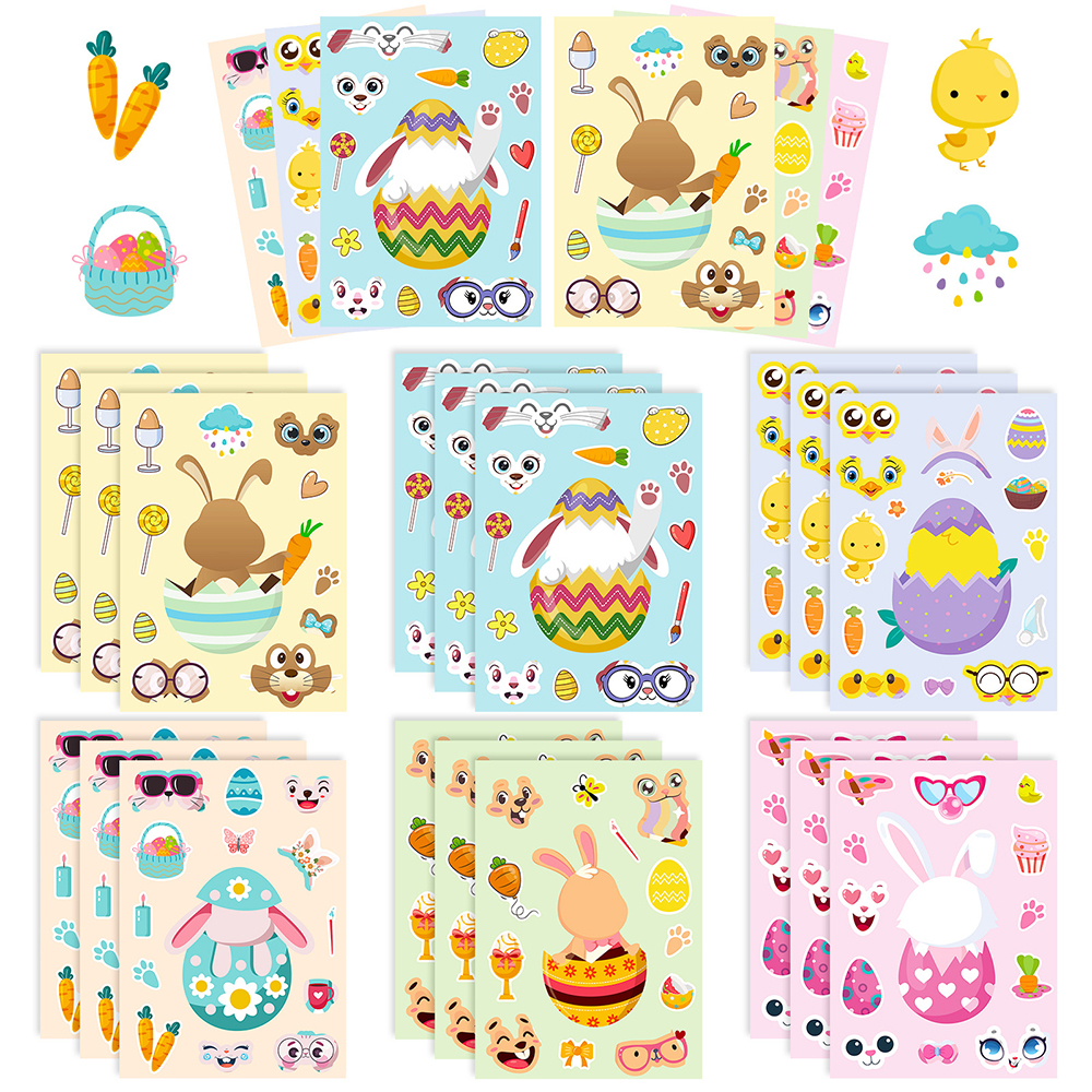 6/12Sheets Cute Easter Rabbit  - مراجعة Party Games Instagram وسعره
