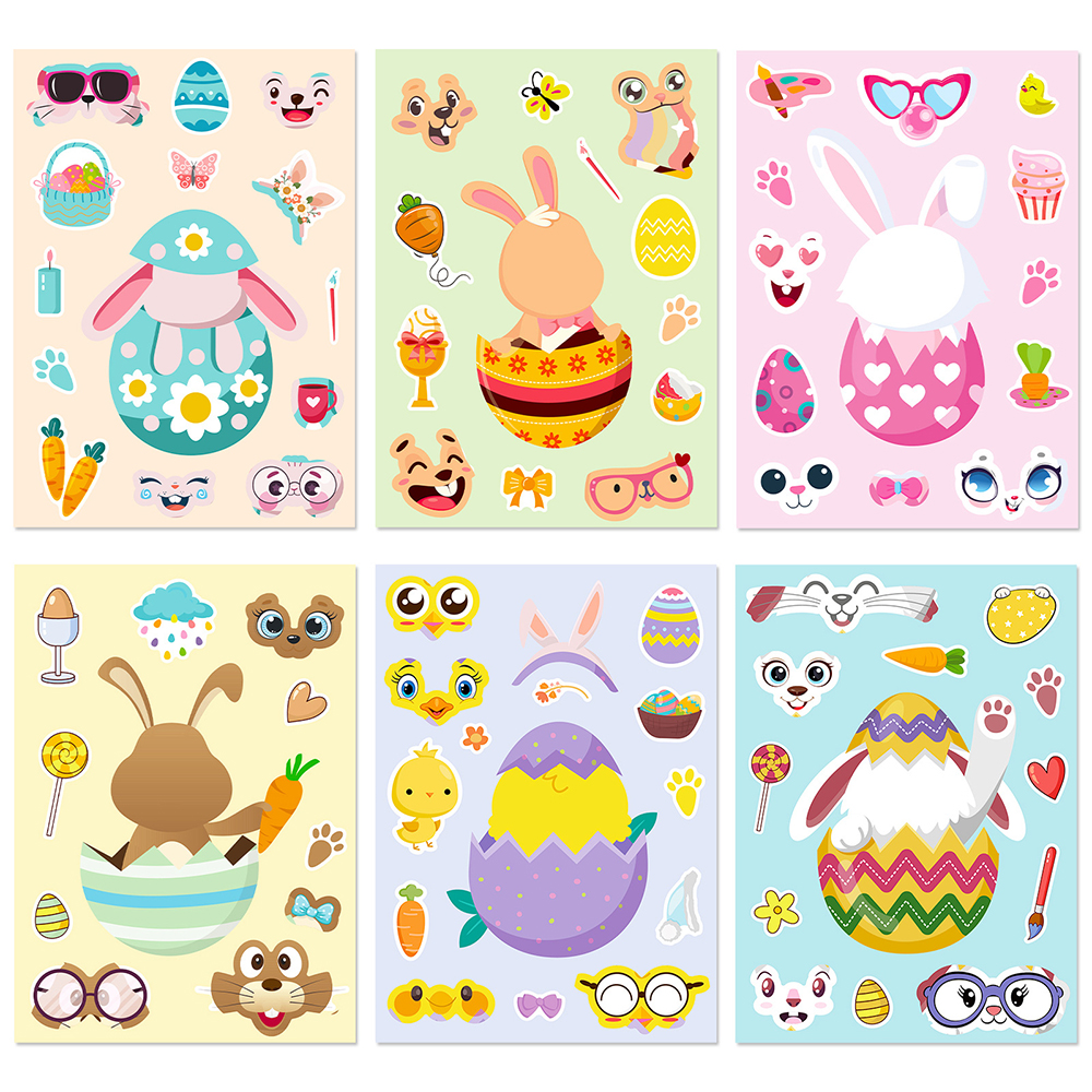6/12Sheets Cute Easter Rabbit  - مراجعة Party Games Instagram وسعره