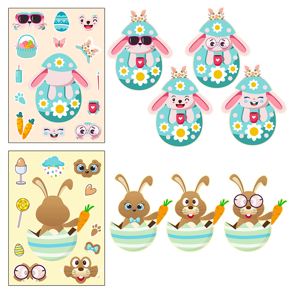 6/12Sheets Cute Easter Rabbit  - مراجعة Party Games Instagram وسعره