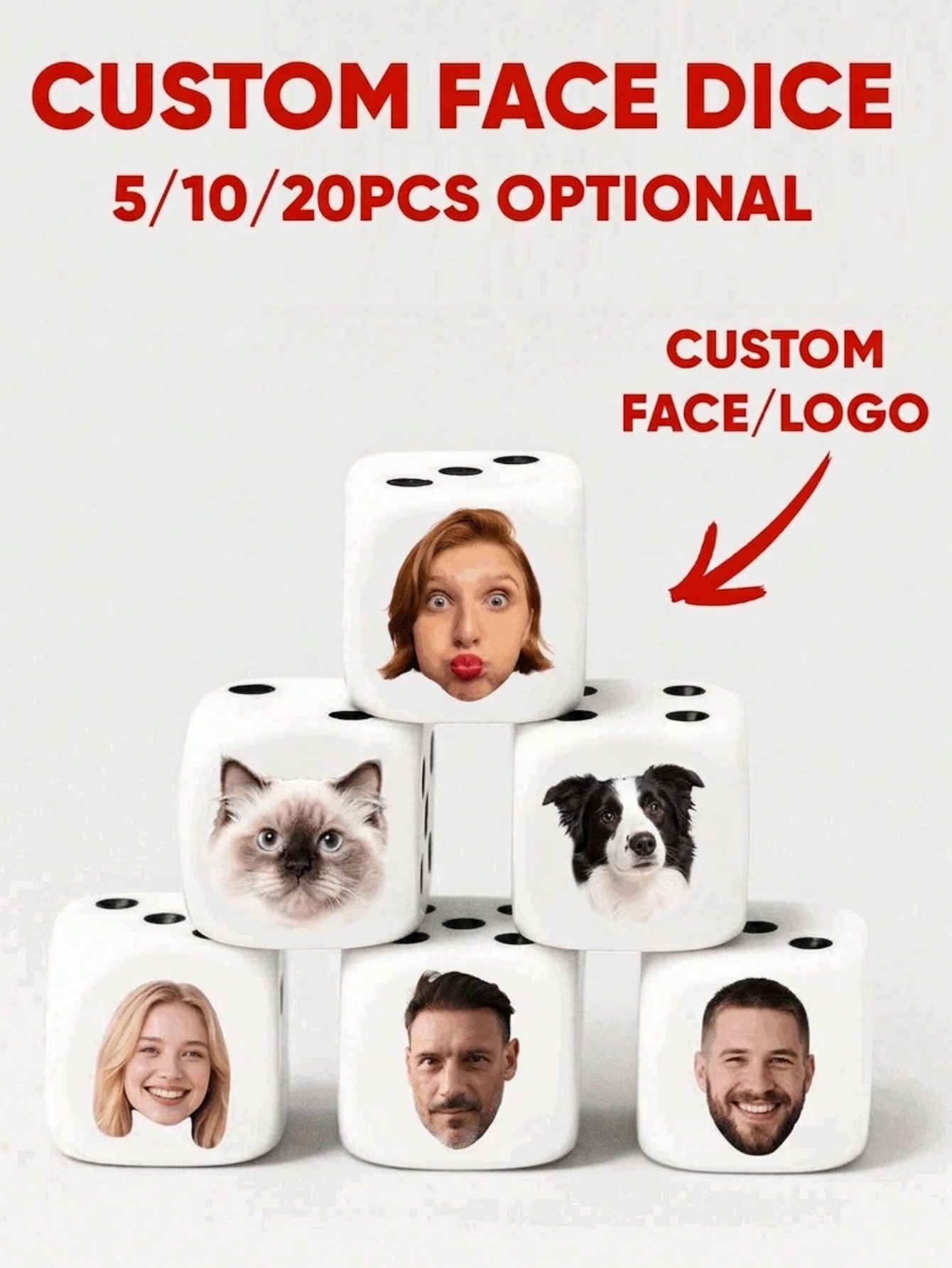 Custom Face Dice Personalized  - مراجعة Party Family Games وسعره
