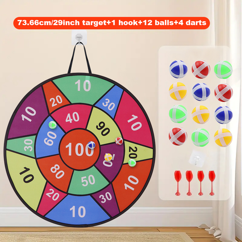 Sticky ball dart board -12 bal - مراجعة Party Games Indoor For 6 12 Year Olds وسعره