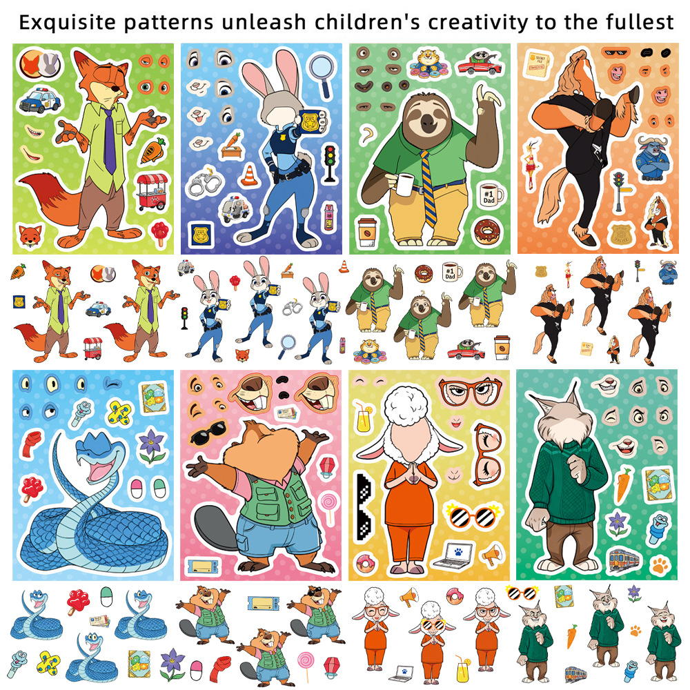 8/16Sheets Make a Face Zootopi - مراجعة Zootopia Party Games وسعره