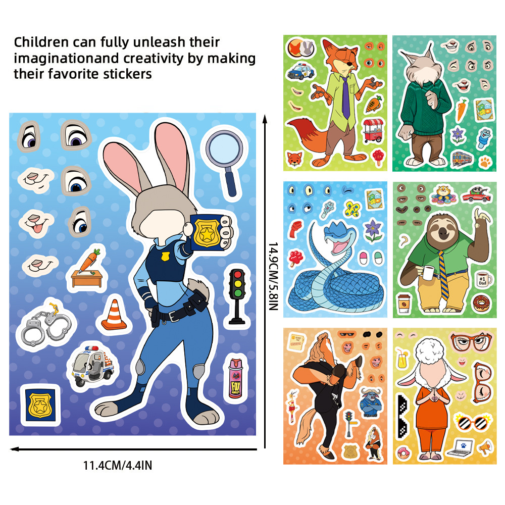 8/16Sheets Make a Face Zootopi - مراجعة Zootopia Party Games وسعره