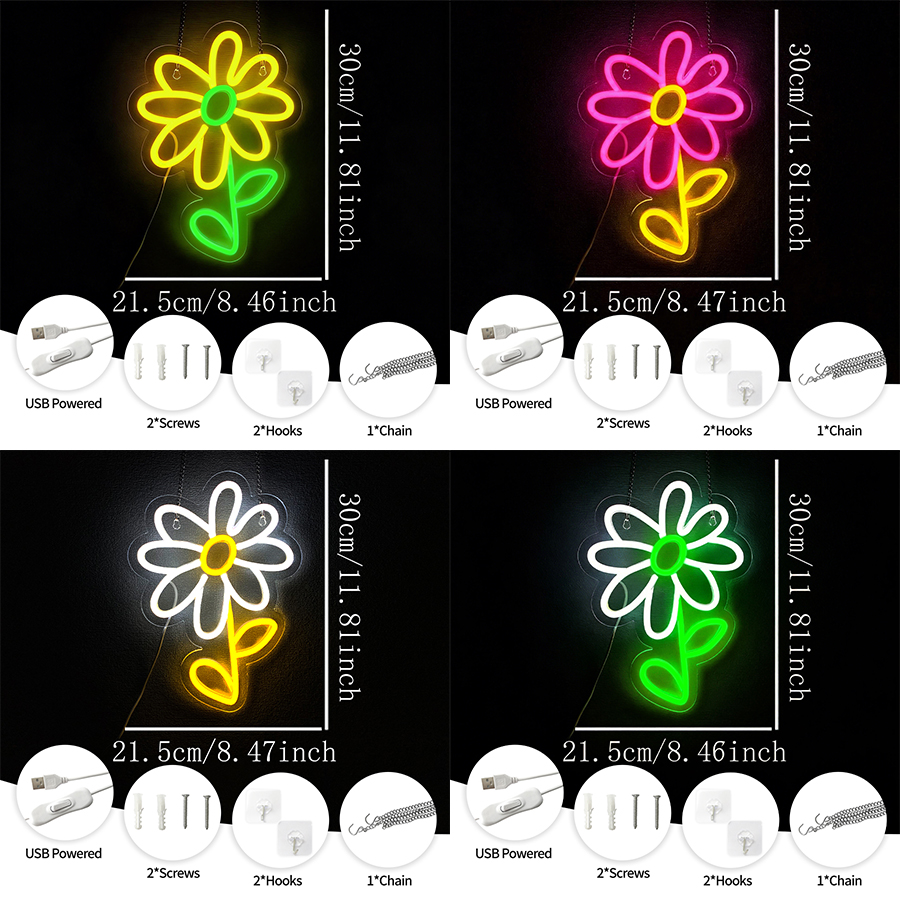 Daisy Flower Led Neon Sign, Us - مراجعة Party Games Shop وسعره