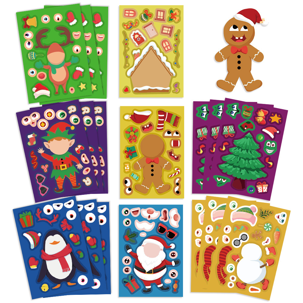 8/16Sheets Cartoon Christmas M - مراجعة Party Games Instagram وسعره