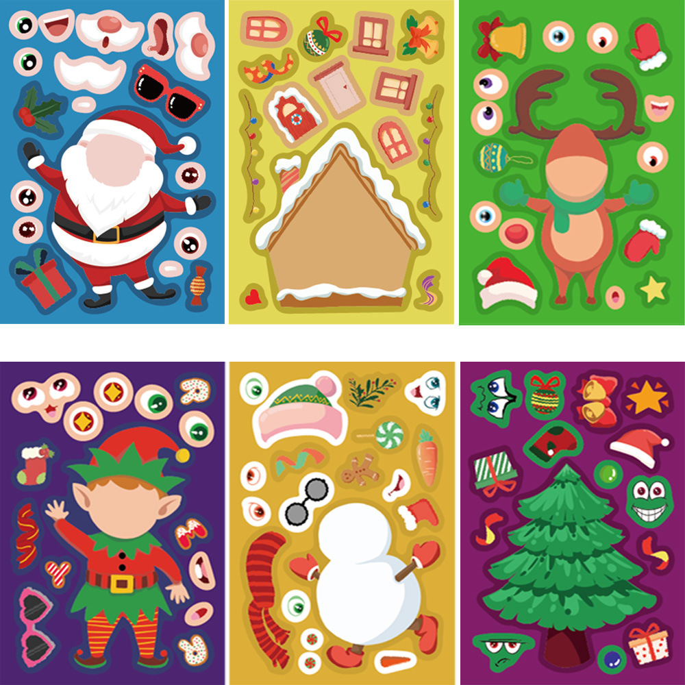 8/16Sheets Cartoon Christmas M - مراجعة Party Games Instagram وسعره