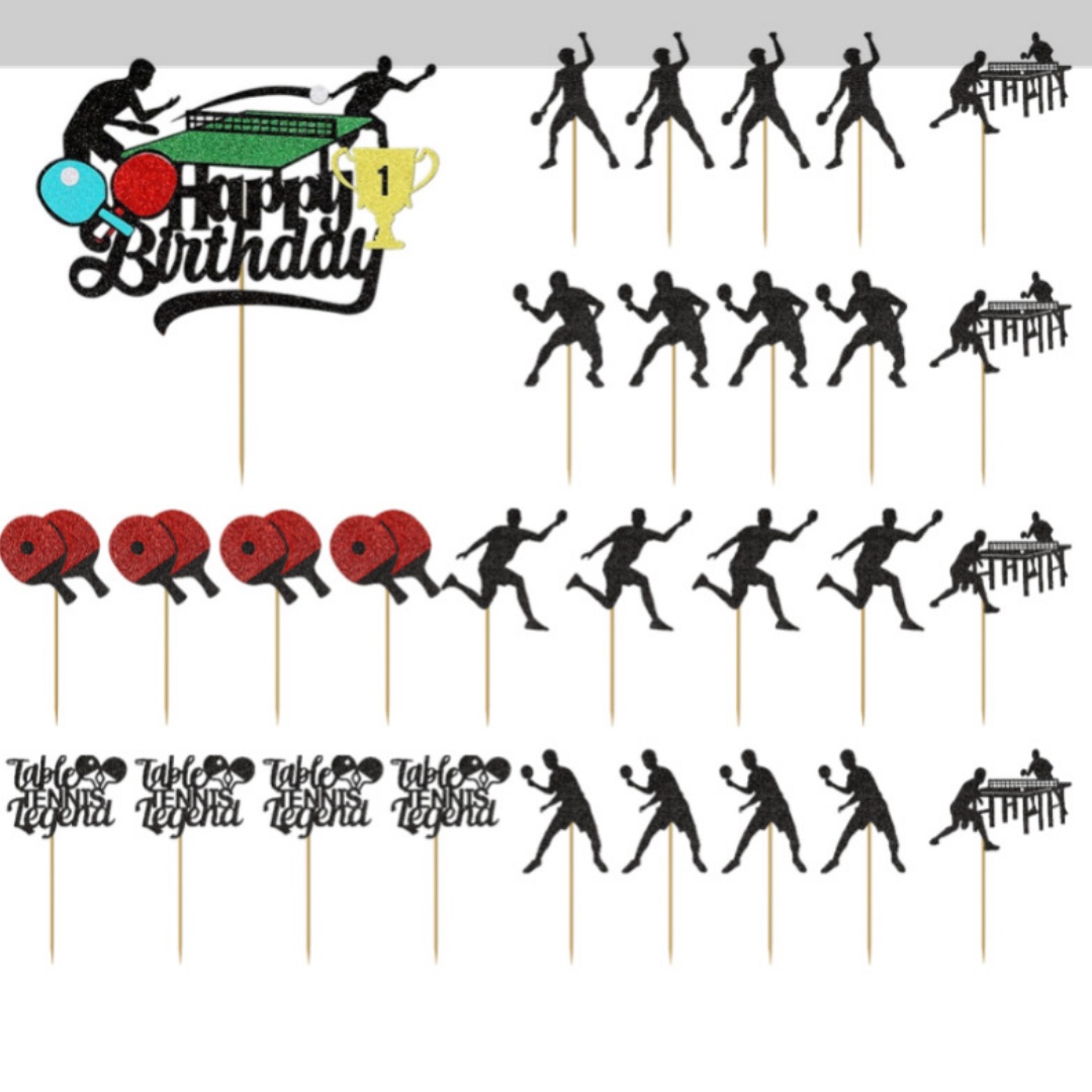 Ping Pong Cake Topper Happy Bi - مراجعة Party Games Jenga وسعره