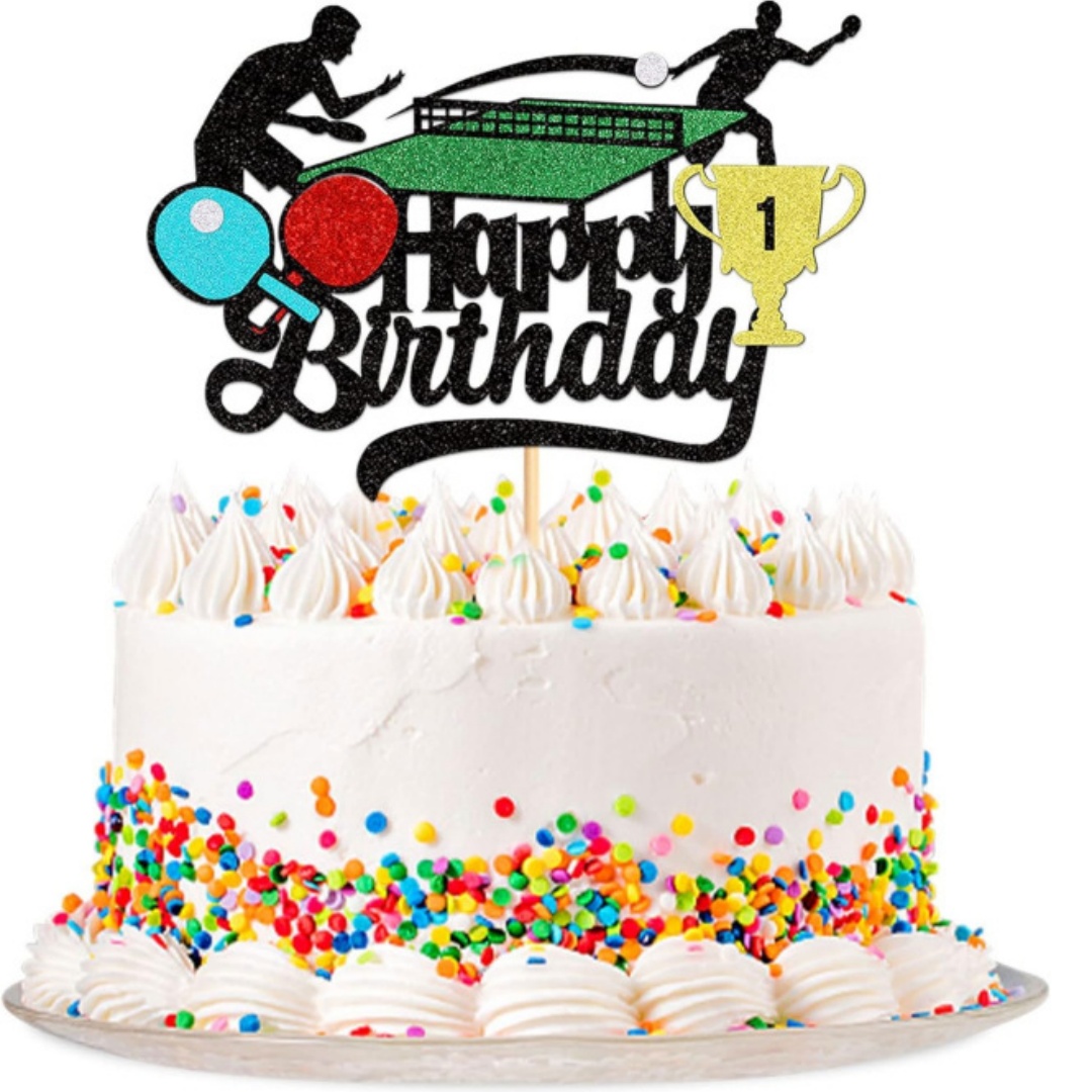Ping Pong Cake Topper Happy Bi - مراجعة Party Games Jenga وسعره