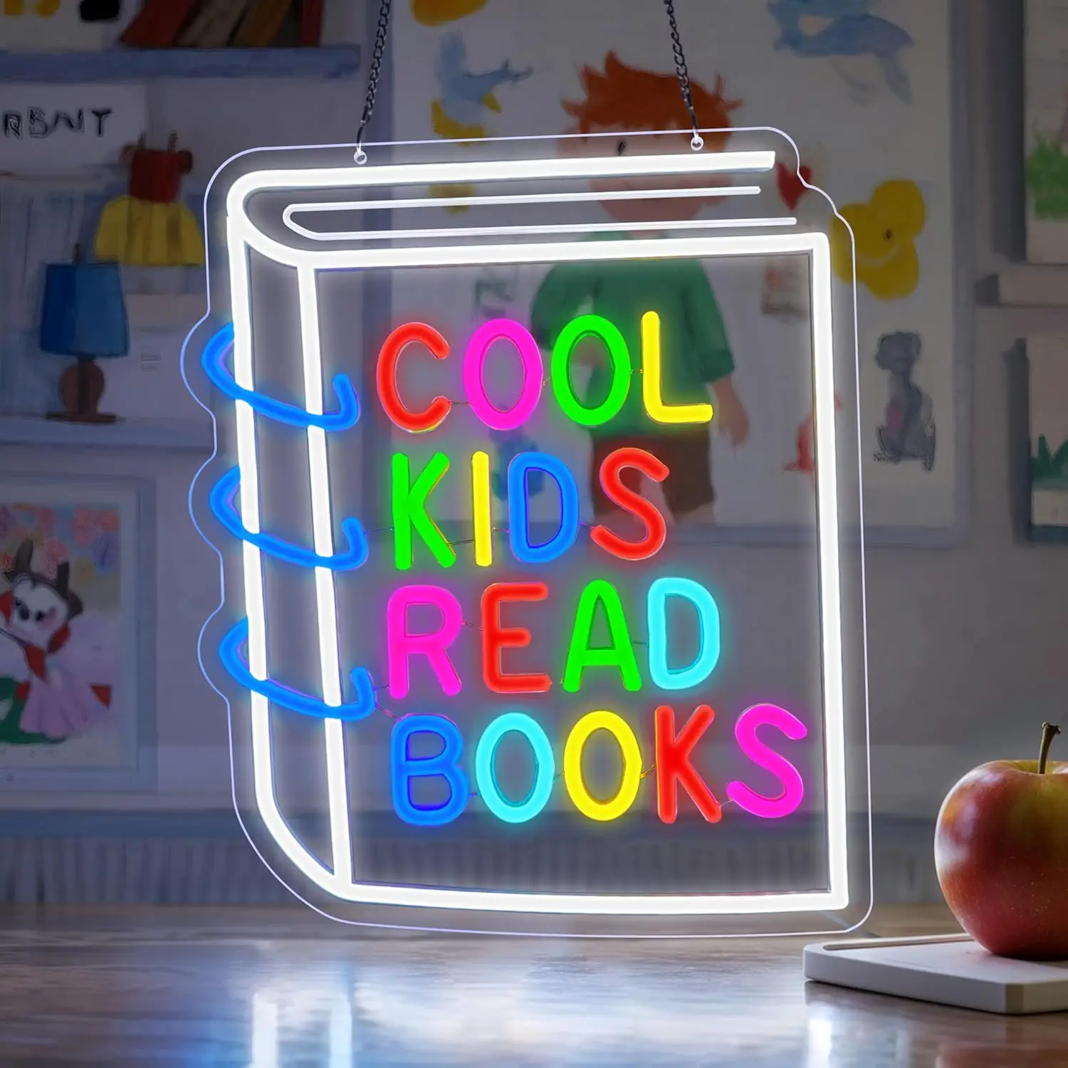 Cool Kids Read Books Neon Sign - مراجعة Book Party Games وسعره