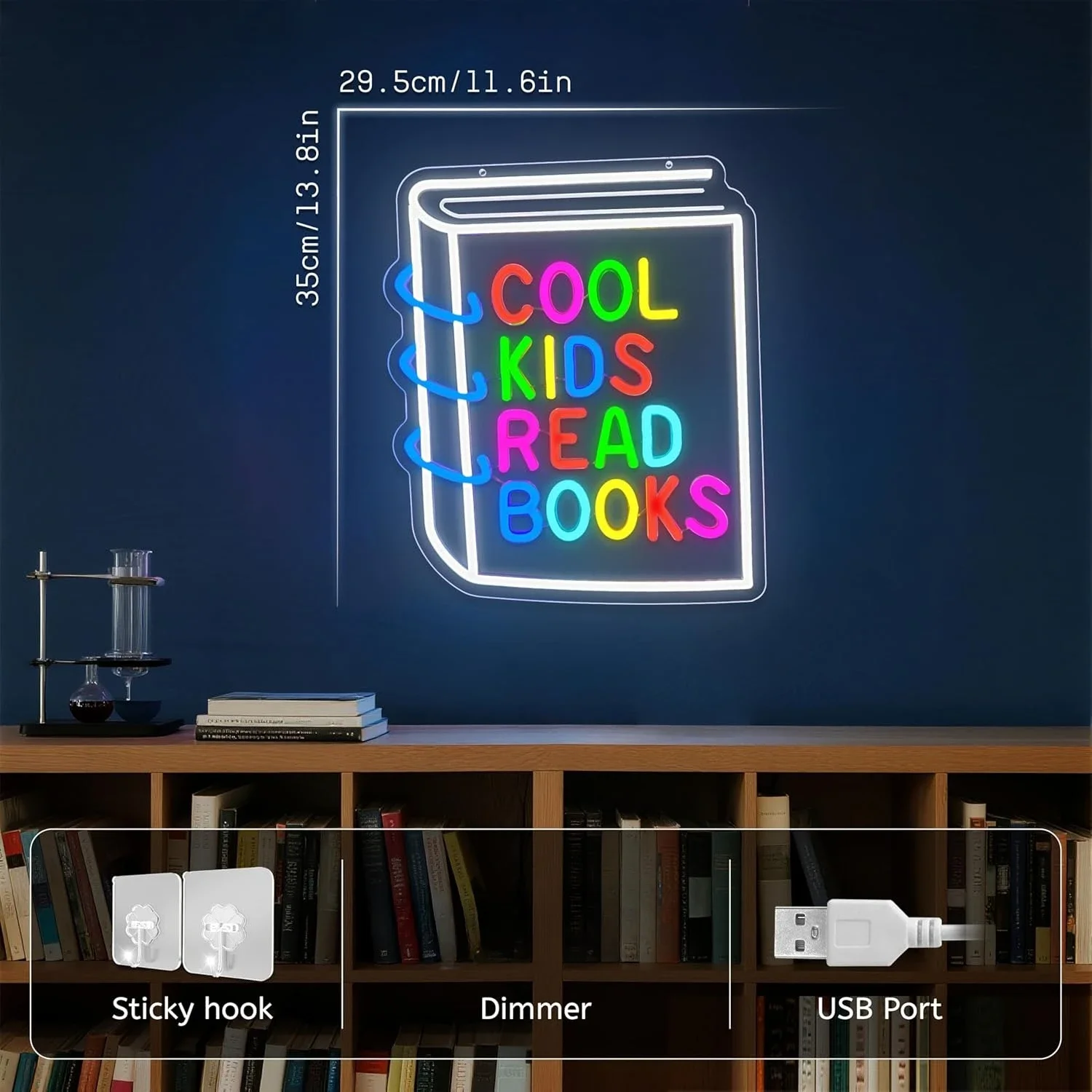 Cool Kids Read Books Neon Sign - مراجعة Book Party Games وسعره