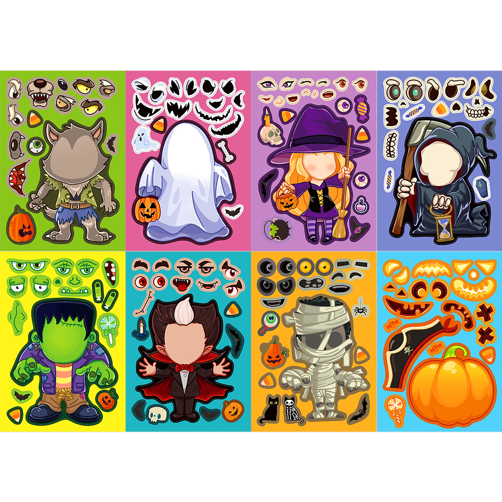8pcs/pack Cartoon Halloween St - مراجعة Party Games Instagram وسعره
