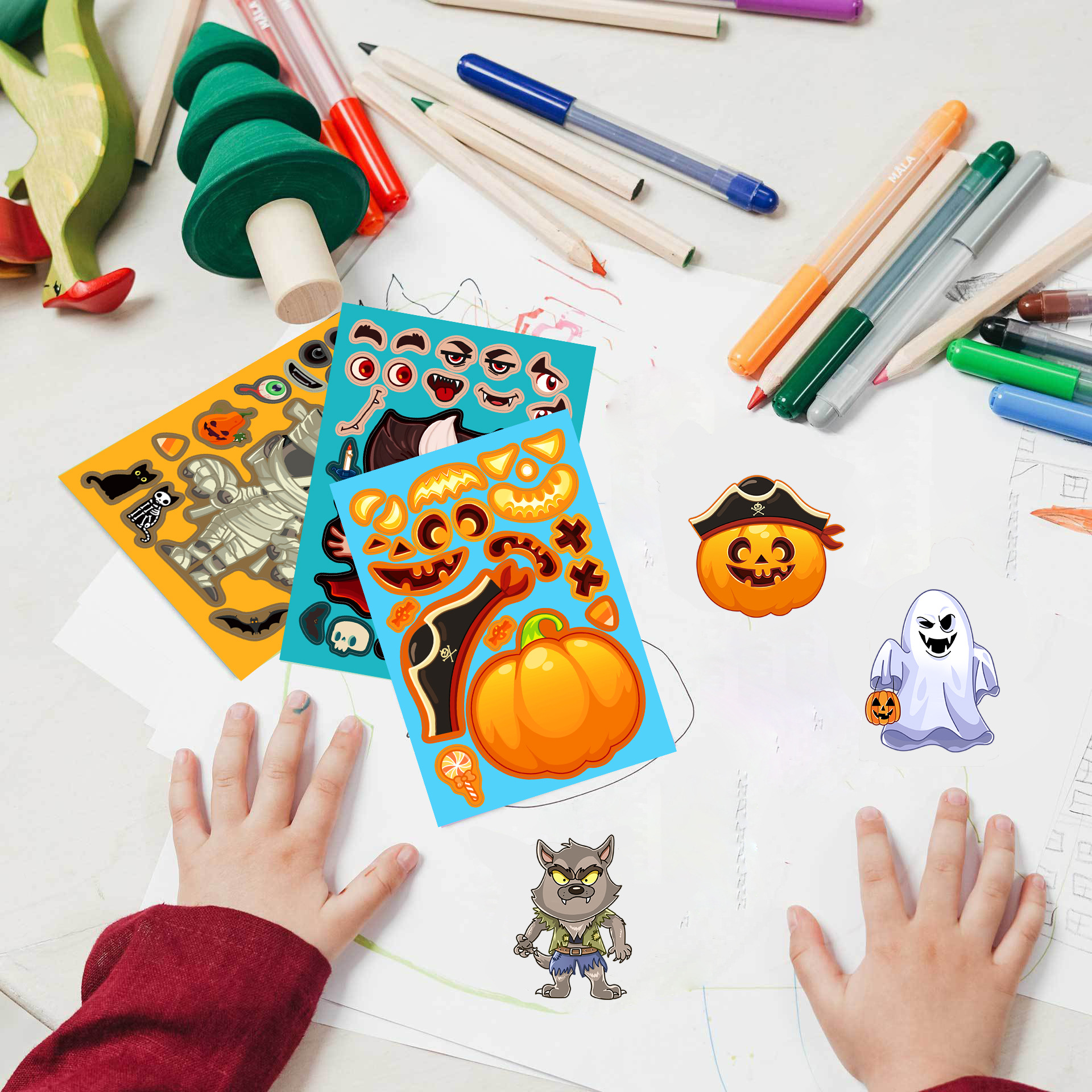 8pcs/pack Cartoon Halloween St - مراجعة Party Games Instagram وسعره