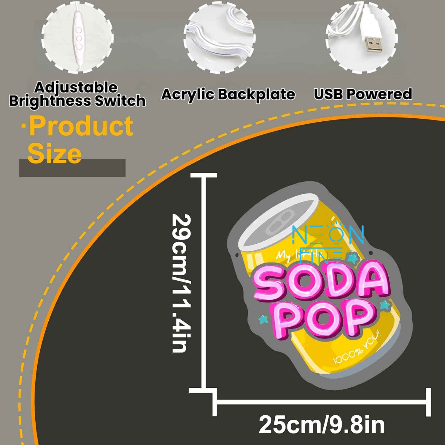 Soda Pop Neon Sign Beverage Ne - مراجعة Party Games Shop وسعره