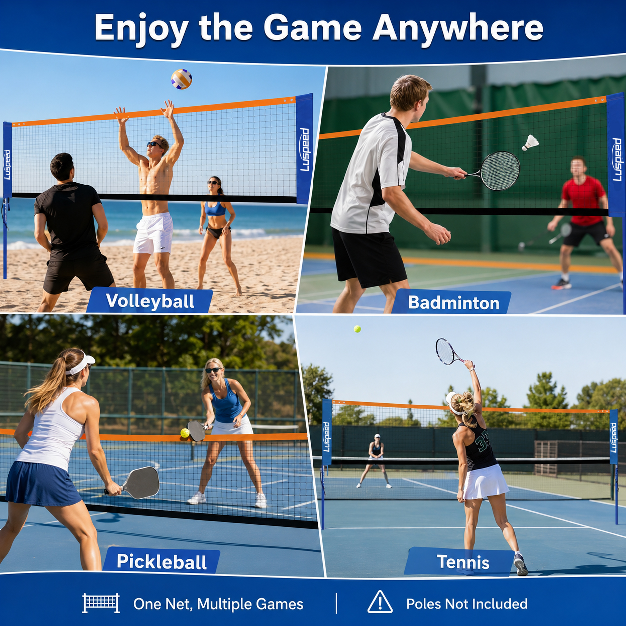 Portable Volleyball Net Outdoo - مراجعة Badminton Set Garden وسعره