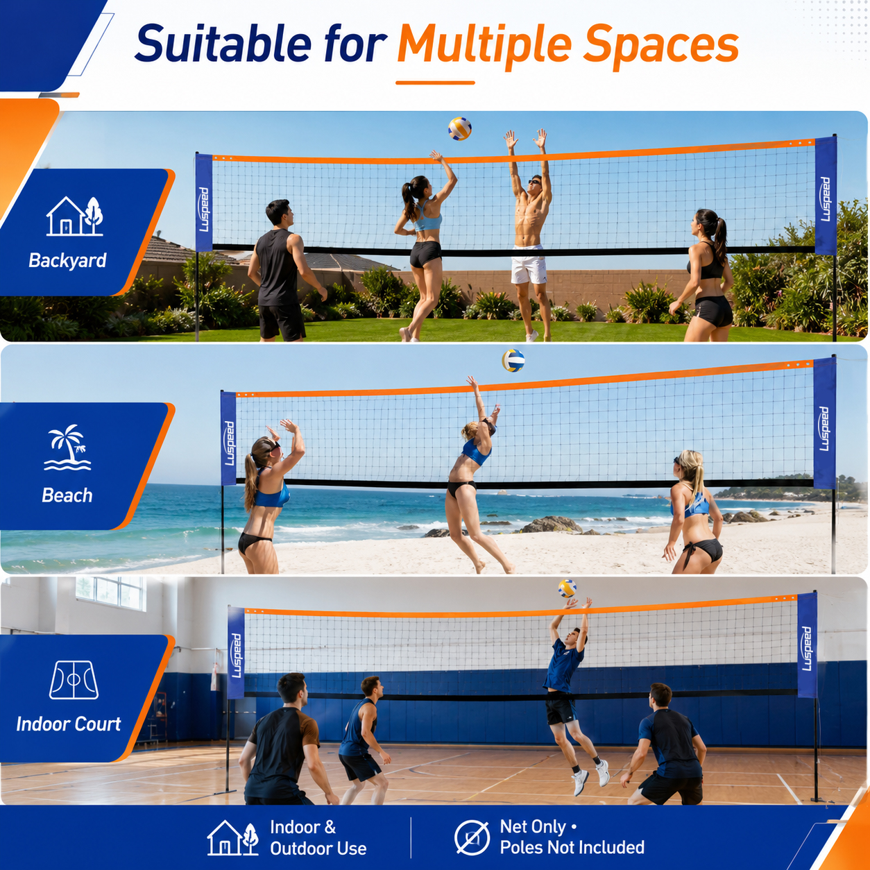 Portable Volleyball Net Outdoo - مراجعة Badminton Set Garden وسعره