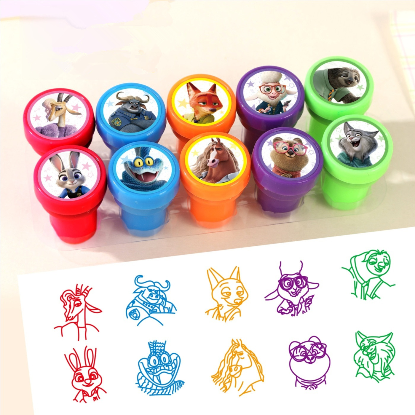 10Pcs Zootopia Kids Stamp Cart - مراجعة Zootopia Party Games وسعره