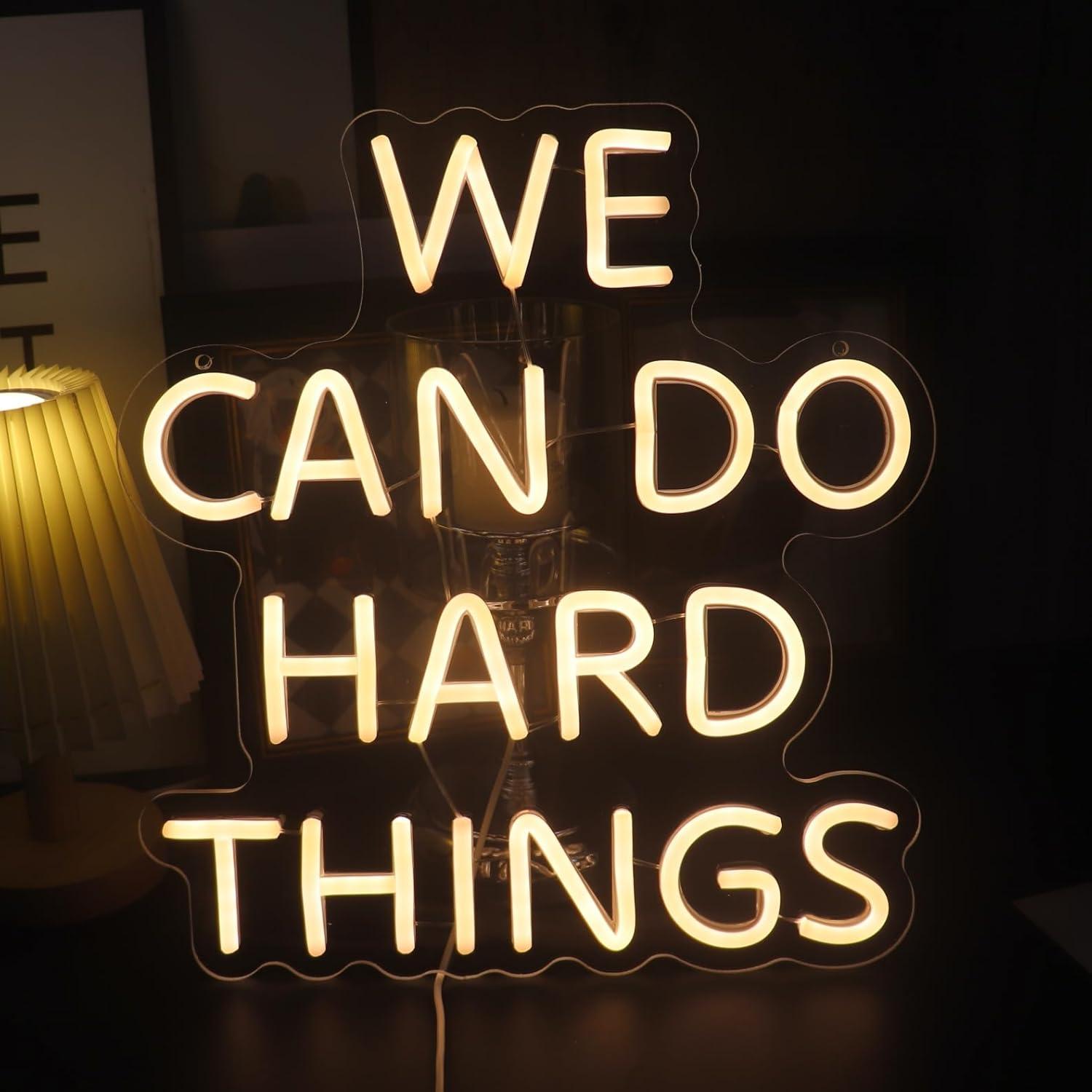 We Can Do Hard Things Neon Sig - مراجعة Party Games You Can Play وسعره