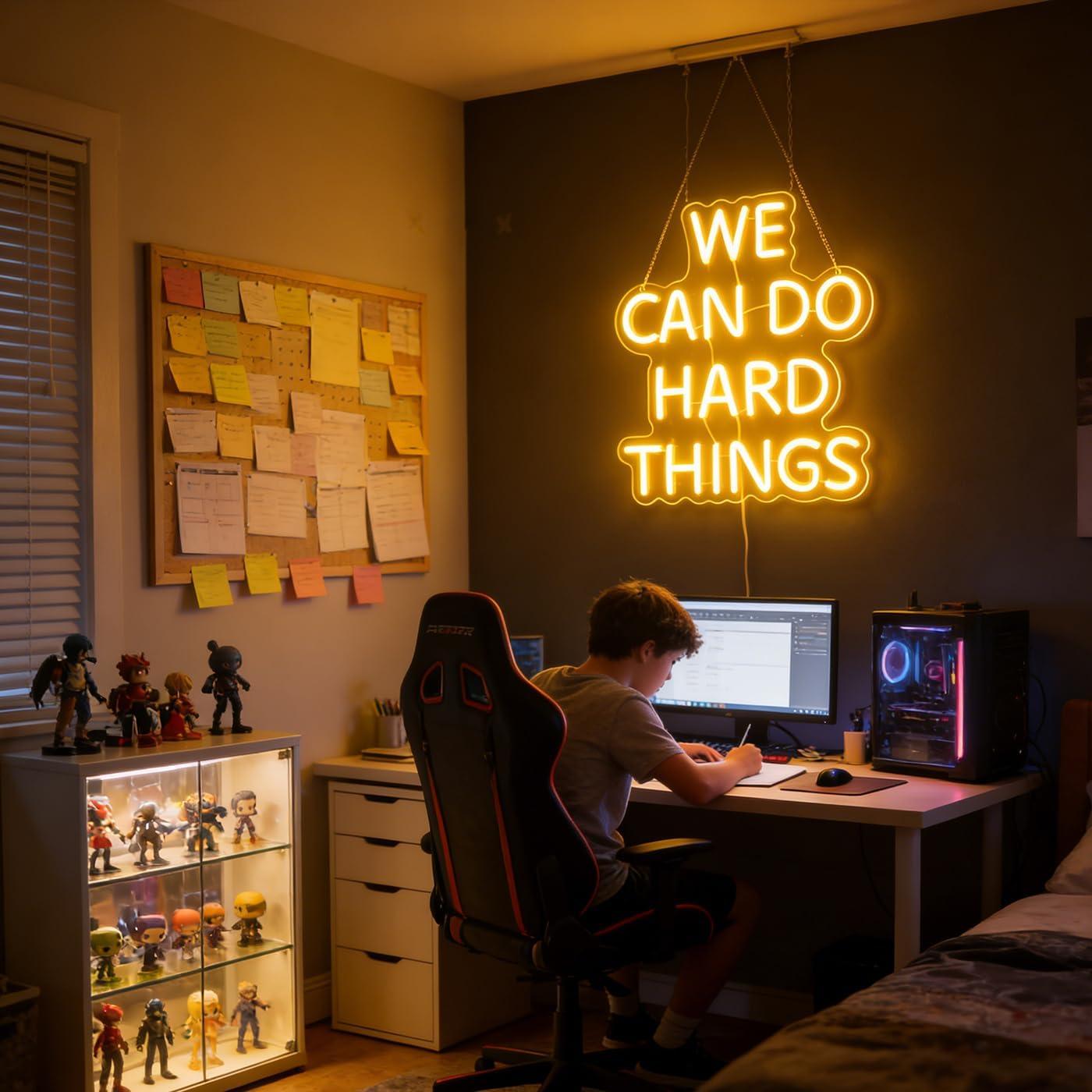 We Can Do Hard Things Neon Sig - مراجعة Party Games You Can Play وسعره