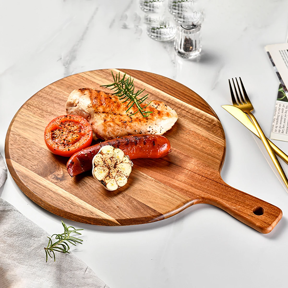 1Pc Wood Cutting Board Circula - مراجعة Cornhole Board Set وسعره