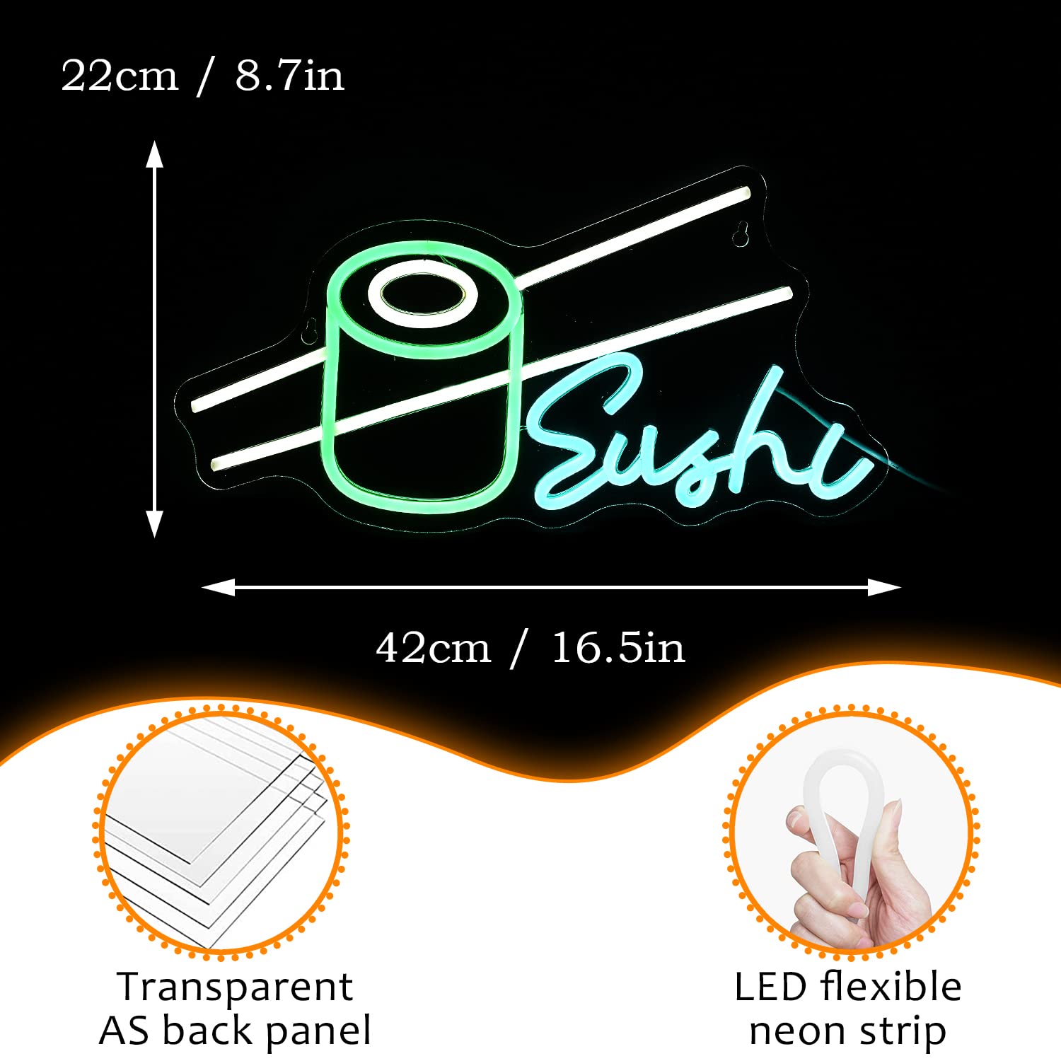 Sushi Neon Sign Bar Wine Glass - مراجعة Party Games Shop وسعره