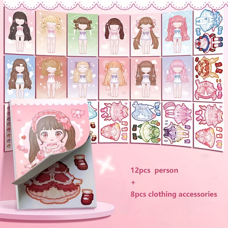 Dress Up Sticker Book Girl Sti - مراجعة Book Party Games وسعره