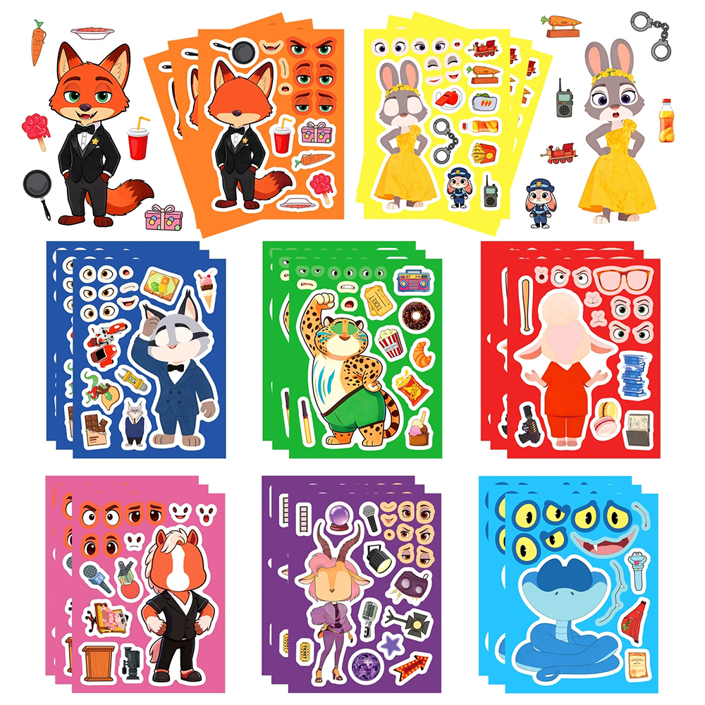 8/16sheets Disney Anime Zootop - مراجعة Zootopia Party Games وسعره
