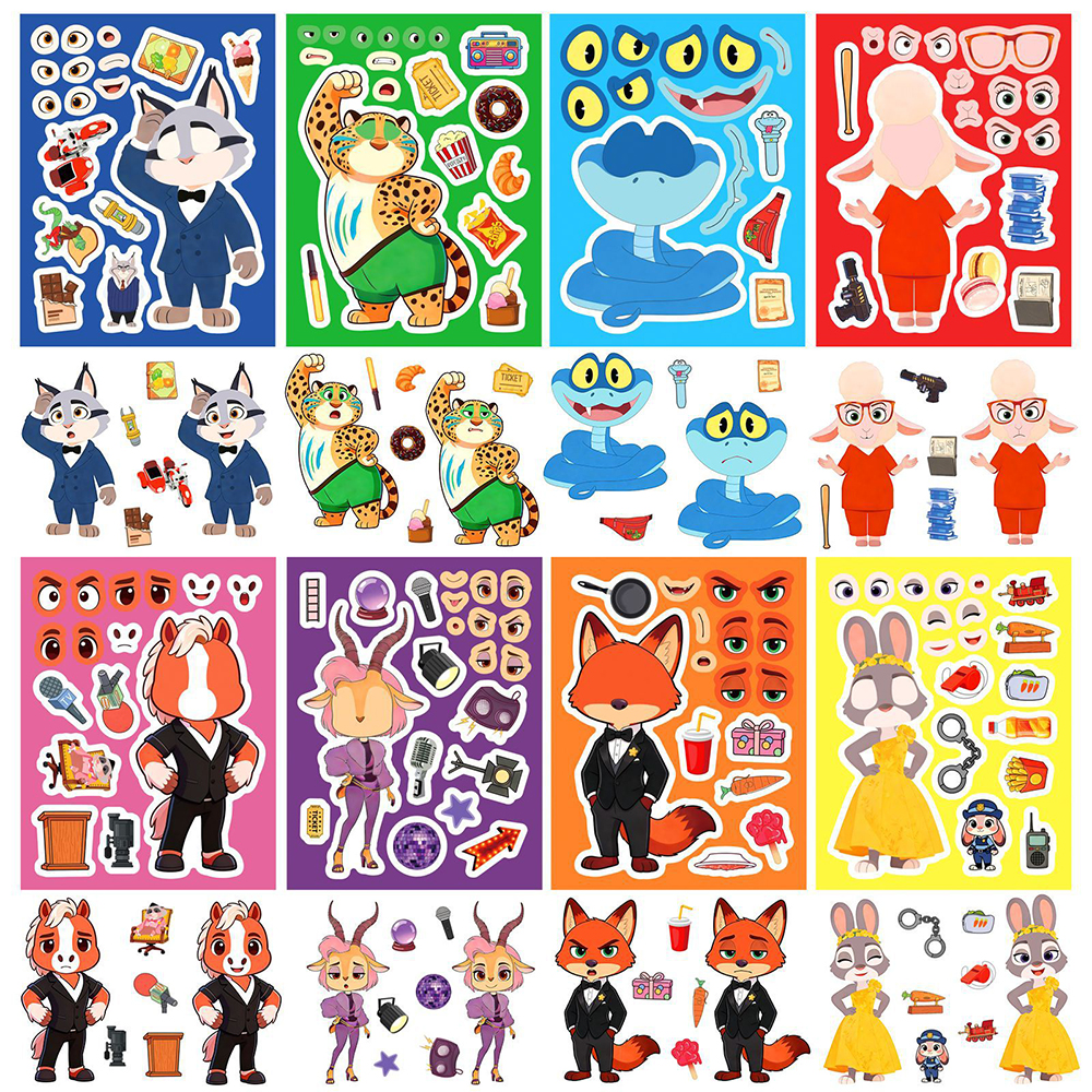 8/16sheets Disney Anime Zootop - مراجعة Zootopia Party Games وسعره